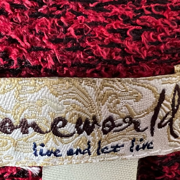 One World brand Red and Black Tapestry inspired Long Sleeve Sweater - Picture 6 of 11